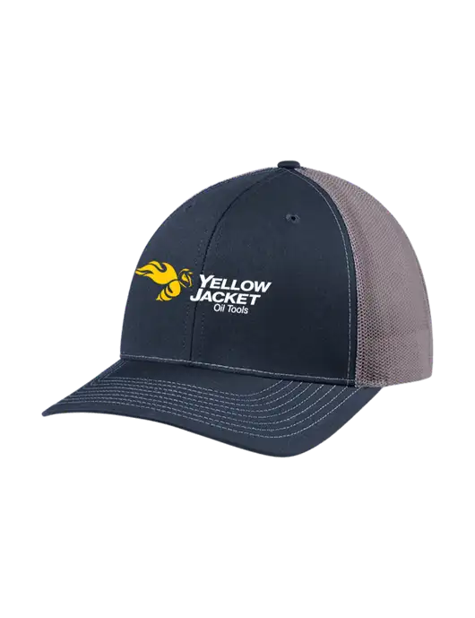 Richardson Adjustable Snapback Original 112 Trucker Cap Navy w/Charcoal Mesh w/Yellow Jacket Logo