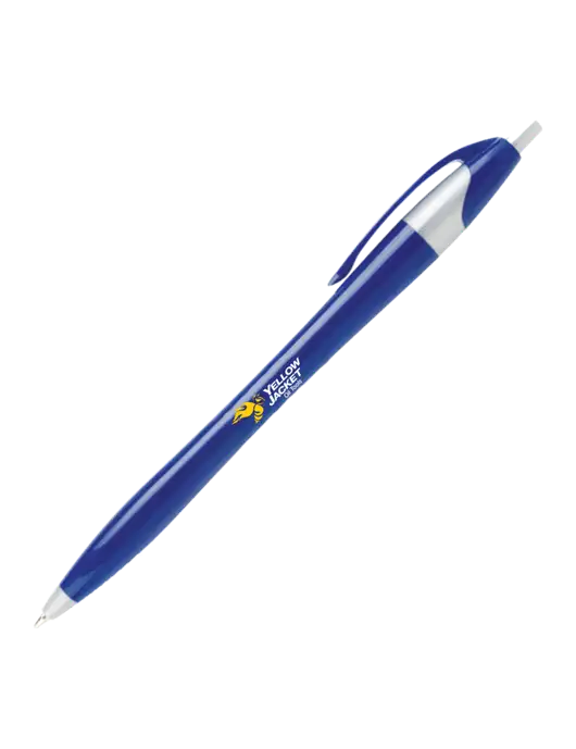 Novella Navy/Silver Corporate Pen- Blue Ink w/Yellow Jacket Logo, M1NT Logo
