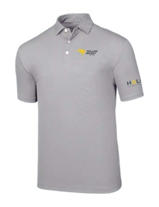 Callaway Birdseye Light Grey Polo w/Yellow Jacket Logo, HALO Logo