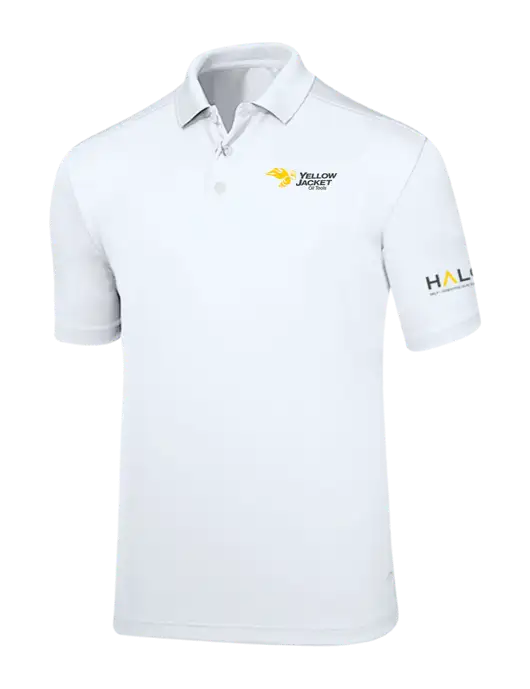 Callaway Core Bright White Performance Polo w/Yellow Jacket Logo, HALO Logo