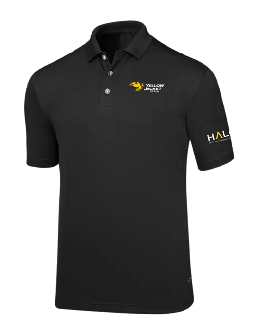 Callaway Core Black Performance Polo w/Yellow Jacket Logo, HALO Logo