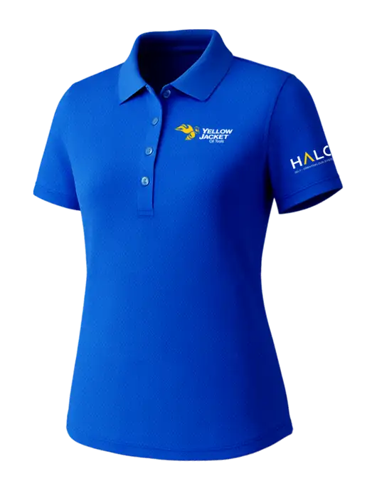 Callaway Womens Core Royal Performance Polo w/Yellow Jacket Logo, HALO Logo