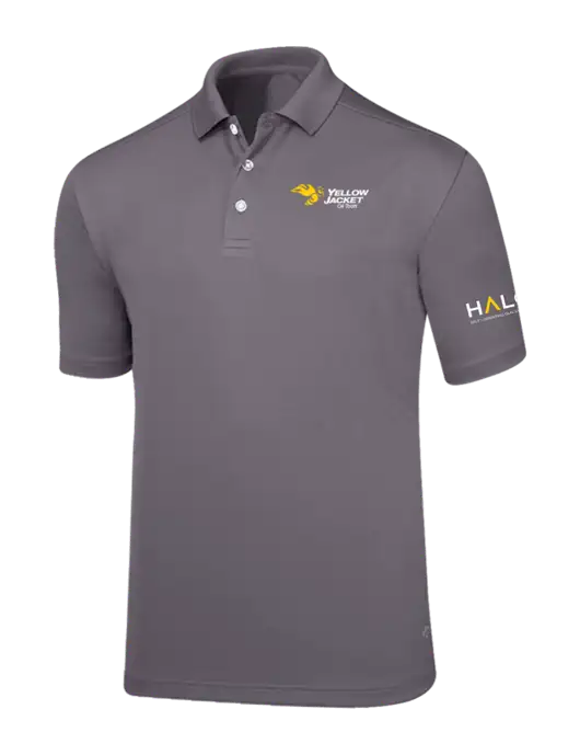 Callaway Core Medium Grey Performance Polo w/Yellow Jacket Logo, HALO Logo