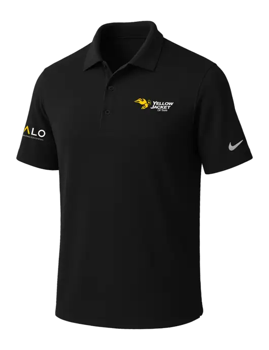 NIKE Black Dri-Fit Micro Pique Polo w/Yellow Jacket Logo, HALO Logo
