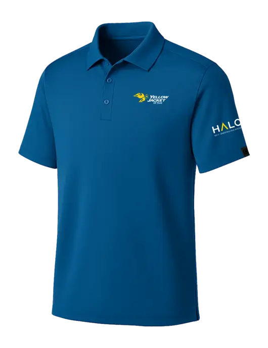 OGIO Royal Blue Framework Polo w/Yellow Jacket Logo, HALO Logo