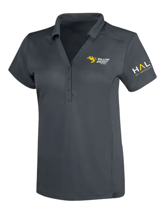 OGIO Dark Grey Womens Framework Polo w/Yellow Jacket Logo, HALO Logo