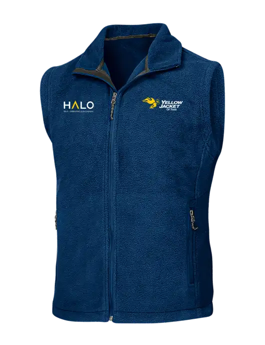 Navy Fleece Vest w/Yellow Jacket Logo, HALO Logo