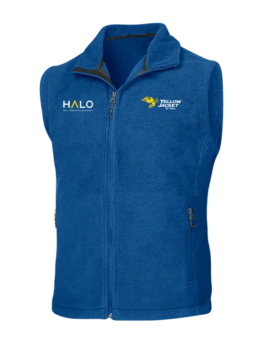 Royal Fleece Vest w/Yellow Jacket Logo, HALO Logo