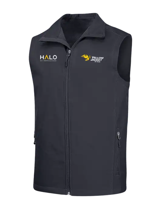 Dark Grey Core Soft Shell Vest w/Yellow Jacket Logo, HALO Logo