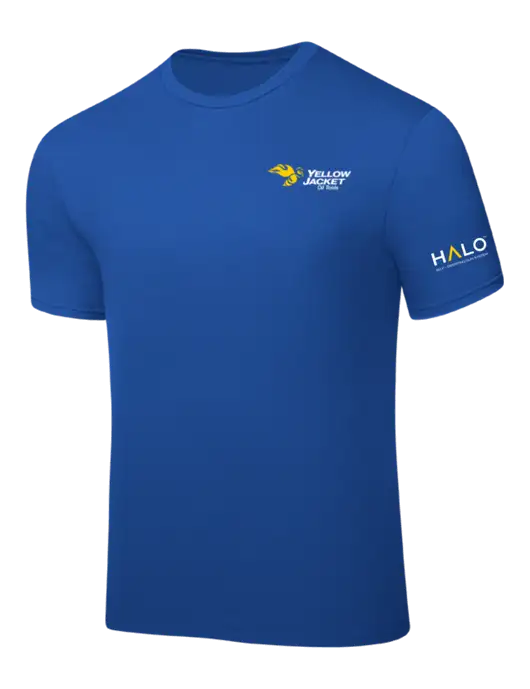 Royal PosiCharge Competitor Tee w/Yellow Jacket Logo, HALO Logo