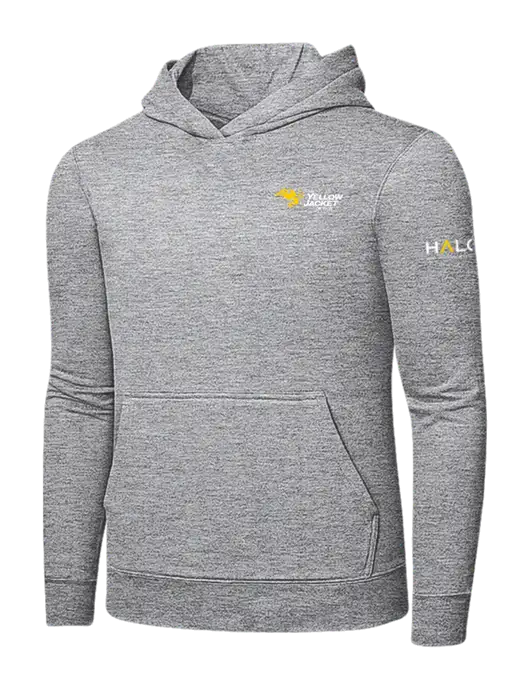 Light Grey Heather 7.8 oz Ring Spun Hooded Sweatshirt w/Yellow Jacket Logo, HALO Logo