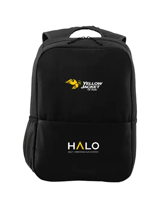 Access Square Laptop Black Backpack w/Yellow Jacket Logo, HALO Logo