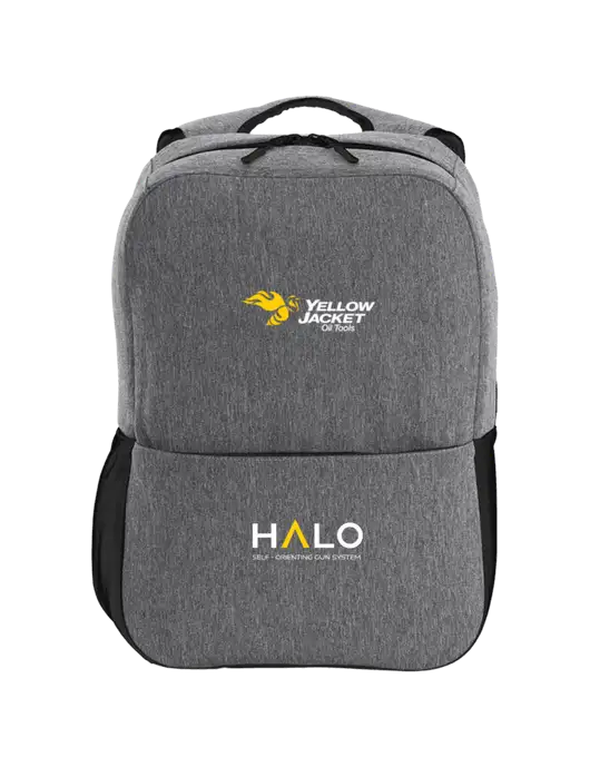 Access Square Laptop Graphite Heather/Black Backpack w/Yellow Jacket Logo, HALO Logo
