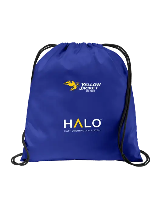 Drawstring  Royal Cinch Pack w/Yellow Jacket Logo, HALO Logo