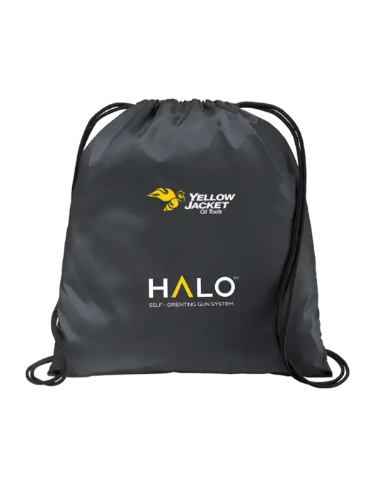 Drawstring  Graphite Grey Cinch Pack w/Yellow Jacket Logo, HALO Logo