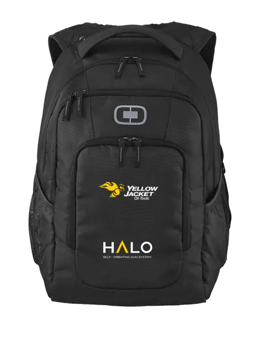 OGIO Black Logan Laptop Backpack
 w/Yellow Jacket Logo, HALO Logo