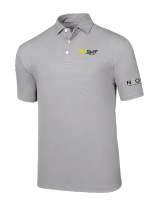 Callaway Birdseye Light Grey Polo w/Yellow Jacket Logo, Neon Logo