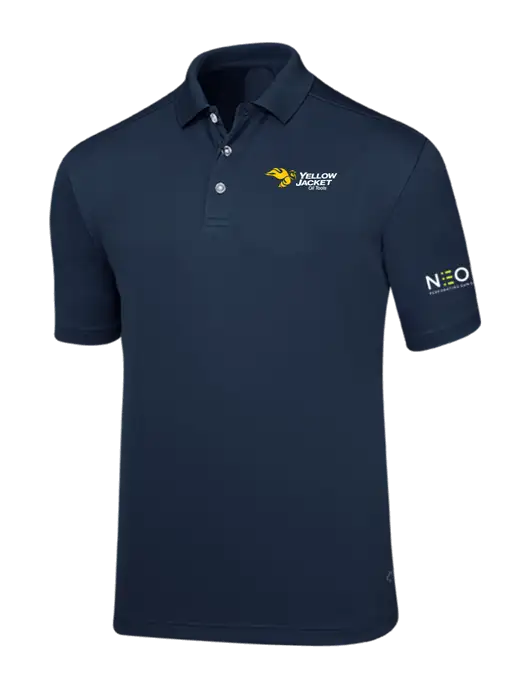 Callaway Core Navy Performance Polo w/Yellow Jacket Logo, Neon Logo