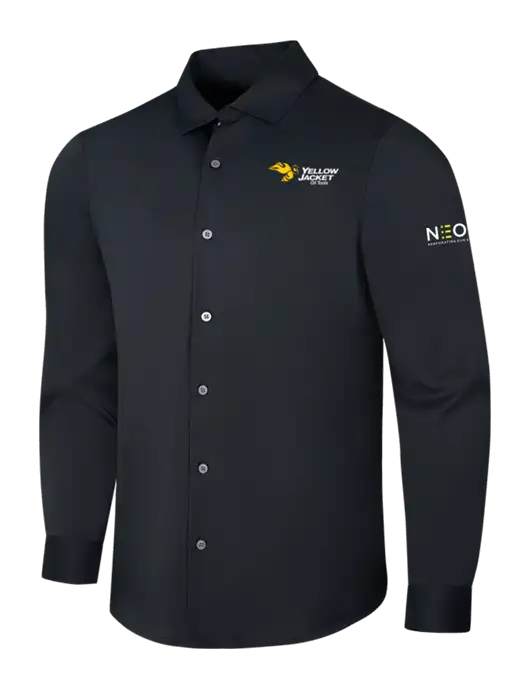 Black City Stretch Shirt w/Yellow Jacket Logo, Neon Logo