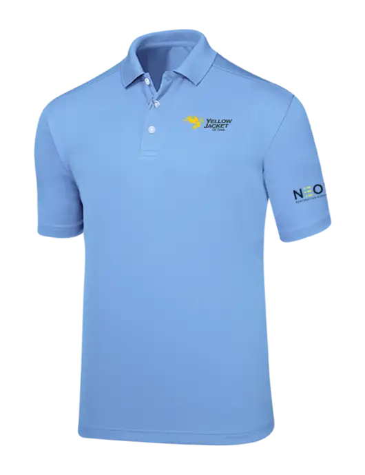 Callaway Core Light Blue Performance Polo w/Yellow Jacket Logo, Neon Logo