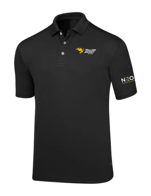 Callaway Core Black Performance Polo w/Yellow Jacket Logo, Neon Logo