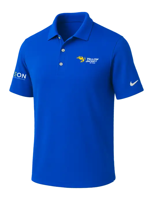 NIKE Royal Dri-Fit Micro Pique Polo w/Yellow Jacket Logo, Neon Logo