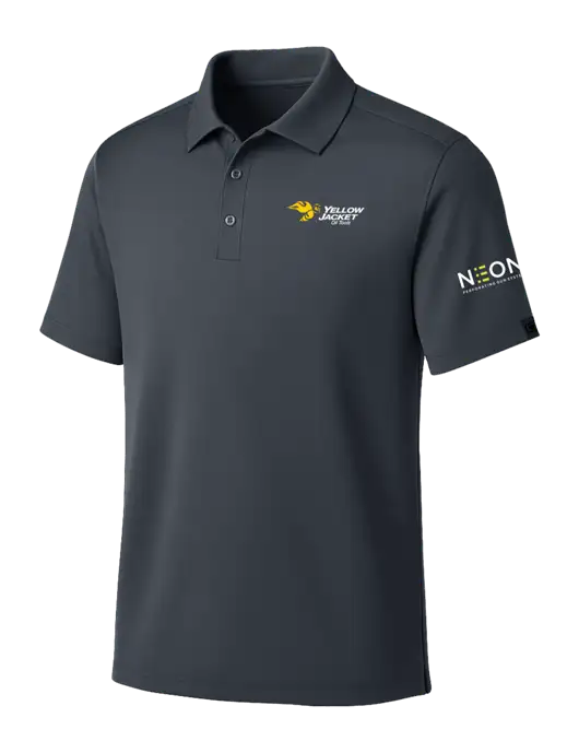 OGIO Dark Grey Framework Polo w/Yellow Jacket Logo, Neon Logo