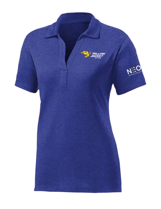 Womens Dark Royal Heather Contender Polo w/Yellow Jacket Logo, Neon Logo