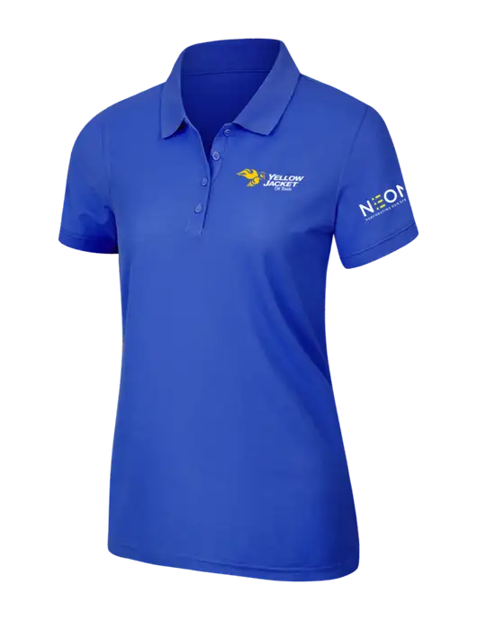 Dark Royal Womens Core Classic Pique Polo w/Yellow Jacket Logo, Neon Logo