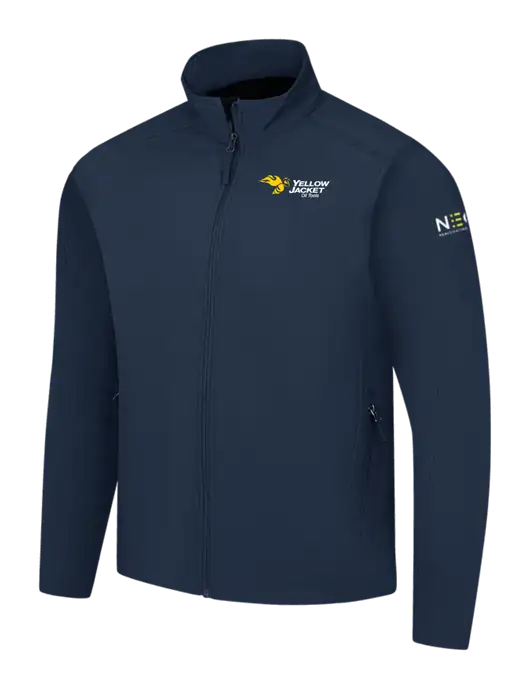 Navy Core Soft Shell Jacket w/Yellow Jacket Logo, Neon Logo