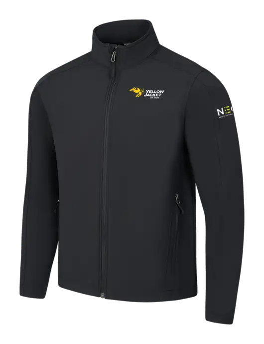 Black Core Soft Shell Jacket w/Yellow Jacket Logo, Neon Logo