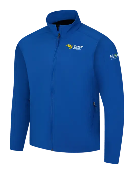 Dark Royal Core Soft Shell Jacket w/Yellow Jacket Logo, Neon Logo