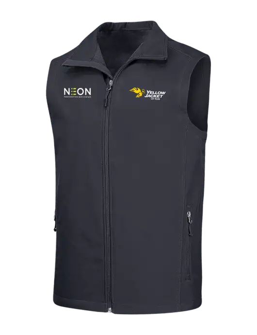 Dark Grey Core Soft Shell Vest w/Yellow Jacket Logo, Neon Logo