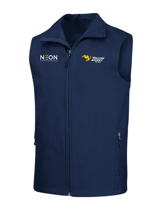 Navy Core Soft Shell Vest w/Yellow Jacket Logo, Neon Logo