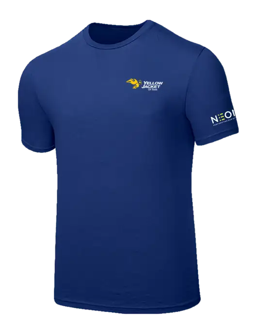 Seriously Soft Dark Royal T-Shirt w/Yellow Jacket Logo, Neon Logo