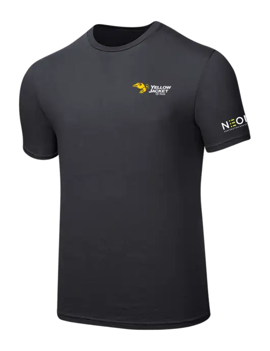 Seriously Soft Charcoal T-Shirt w/Yellow Jacket Logo, Neon Logo