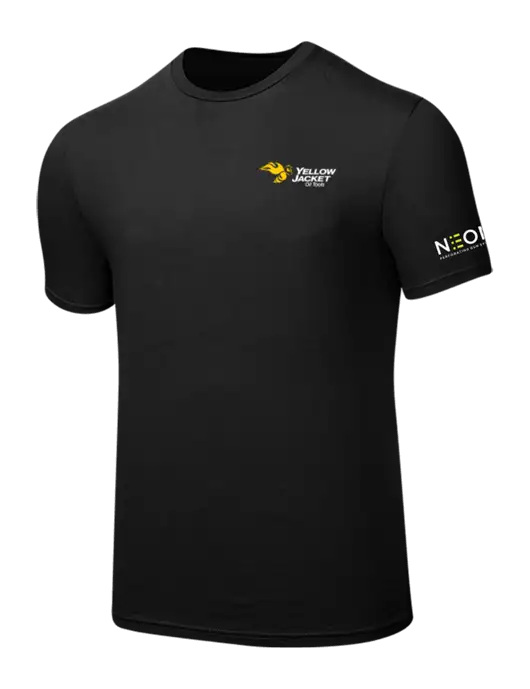 Seriously Soft Black T-Shirt w/Yellow Jacket Logo, Neon Logo