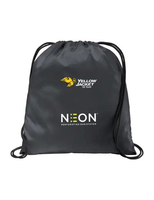 Drawstring  Graphite Grey Cinch Pack w/Yellow Jacket Logo, Neon Logo