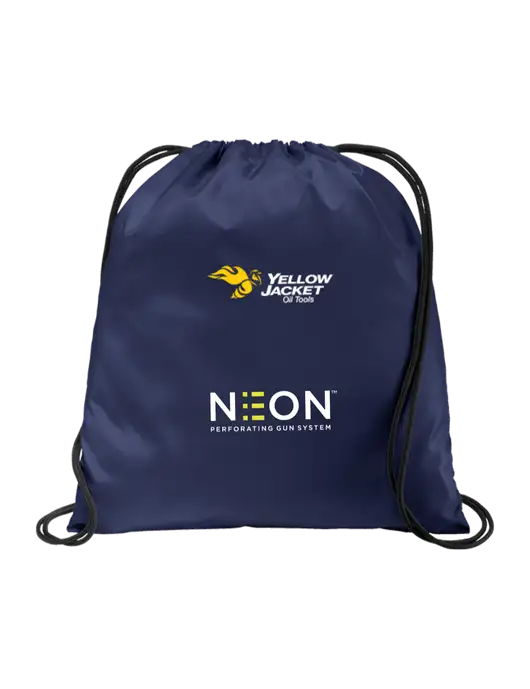 Drawstring  True Navy Cinch Pack w/Yellow Jacket Logo, Neon Logo