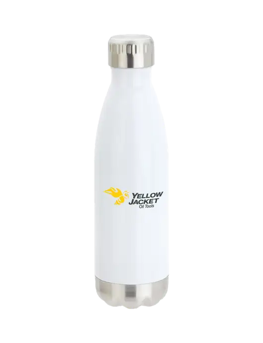 City Go White 17 oz Insulated Bottle w/Yellow Jacket Logo, Neon Logo