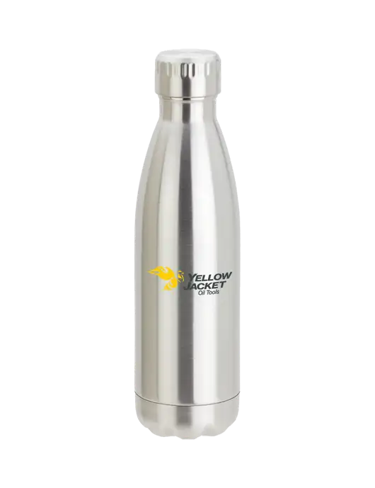 City Go Silver 17 oz Insulated Bottle w/Yellow Jacket Logo, Neon Logo
