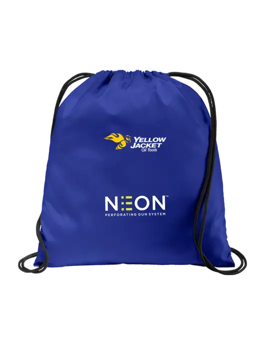 Drawstring  Royal Cinch Pack w/Yellow Jacket Logo, Neon Logo