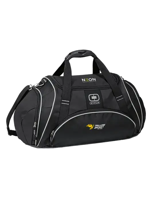 OGIO Black Crunch Duffel
 w/Yellow Jacket Logo, Neon Logo