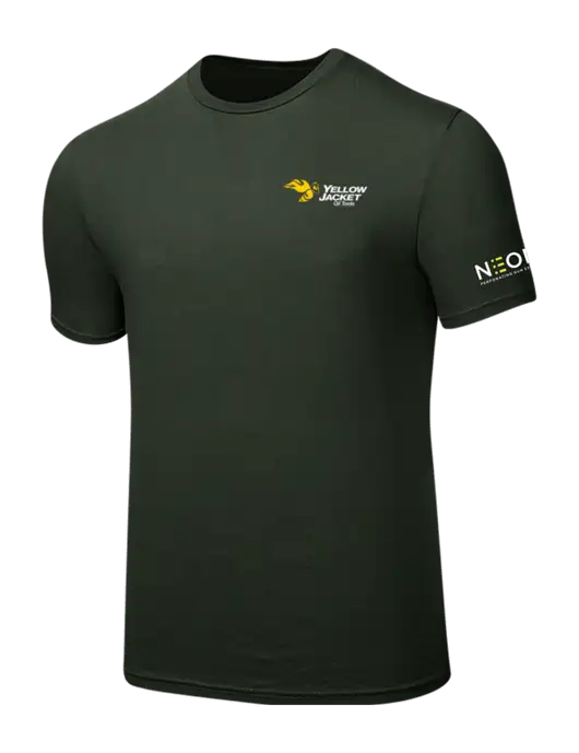 Seriously Soft Dark Olive T-Shirt w/Yellow Jacket Logo, Neon Logo