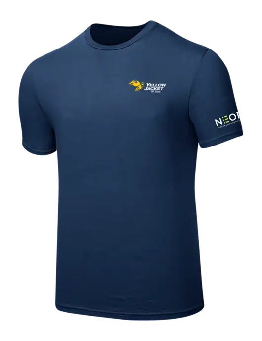 Seriously Soft Deep Slate Blue T-Shirt w/Yellow Jacket Logo, Neon Logo
