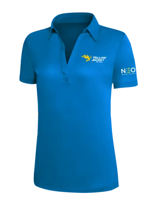 Royal Blue Silk Touch Womens Performance Polo w/Yellow Jacket Logo, Neon Logo