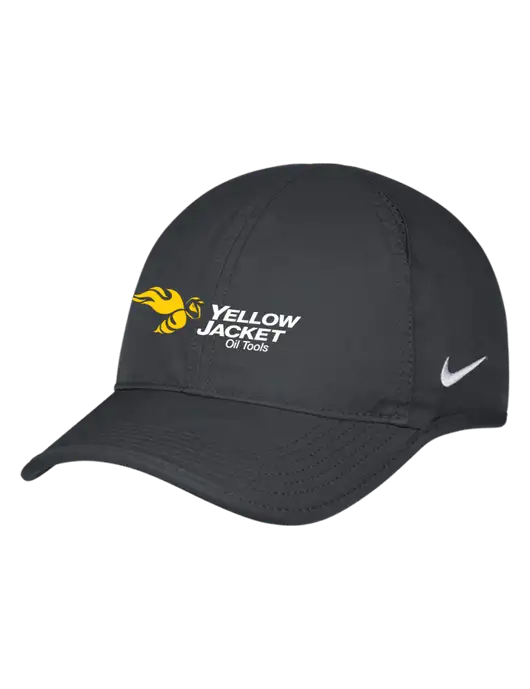 Nike Charcoal Featherlight Cap w/Yellow Jacket Logo, Neon Logo