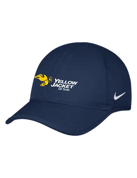 Nike Navy Featherlight Cap w/Yellow Jacket Logo, Neon Logo