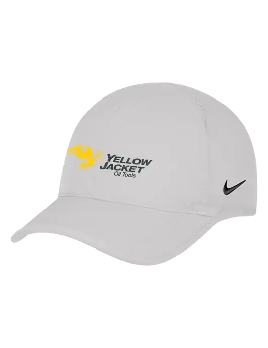 Nike White Featherlight Cap w/Yellow Jacket Logo, Neon Logo