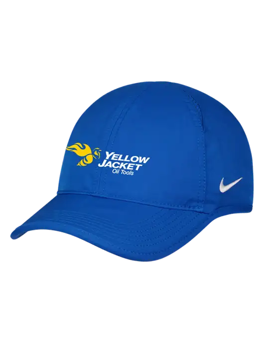 Nike Royal Featherlight Cap w/Yellow Jacket Logo, Neon Logo